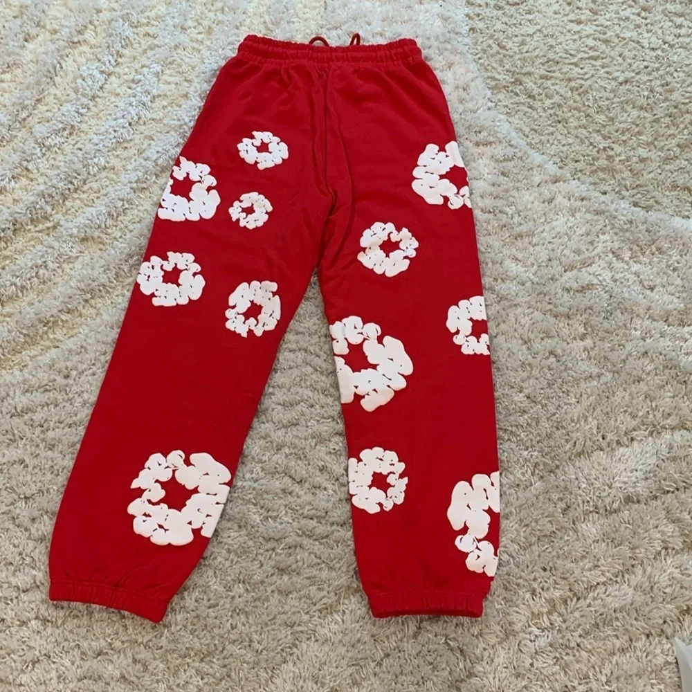 Denim Tears Red Sweatpants The Cotton Wreath Men’s Size Large